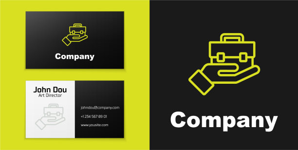 标型线手握公文包图标孤立图片下载