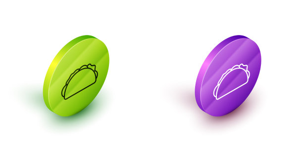 等距线玉米卷与玉米饼图标孤立图片下载