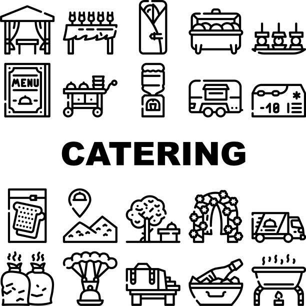 餐饮餐饮服务图标集合图片下载