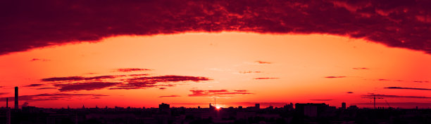 日落时的大城市全景图图片下载