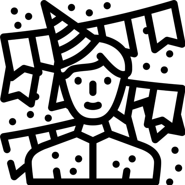 生日庆祝线图标图片下载