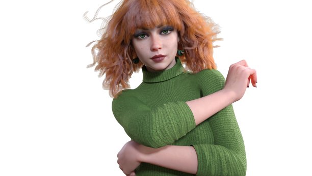 美丽的女人时尚3d插图孤立在白色的背景图片下载