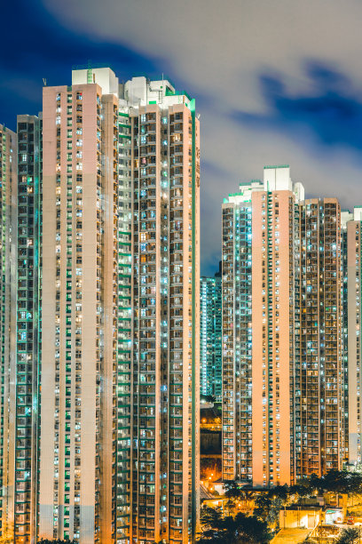 中国香港拥挤的公寓楼图片下载