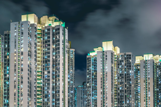 中国香港拥挤的公寓楼图片下载