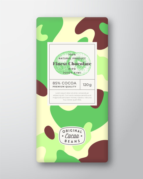 猕猴桃巧克力标签抽象的形状图片下载