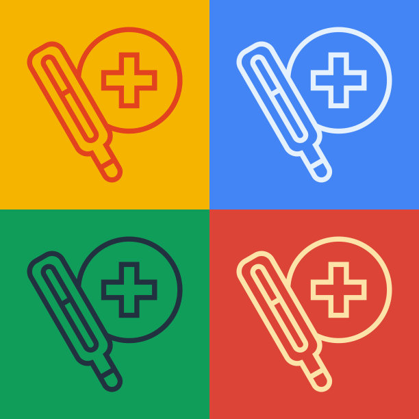 波普艺术线医疗体温计的医疗图片下载