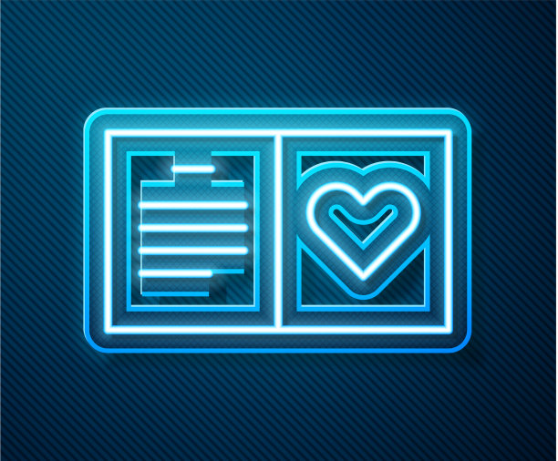 发光的霓虹灯线情人节派对传单图标图片下载