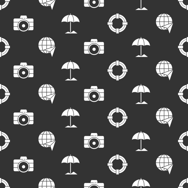 设置救生圈地球仪与飞行飞机照片图片下载