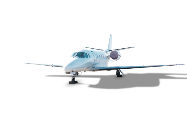 现代白色公务机孤立在白色背景上图片下载