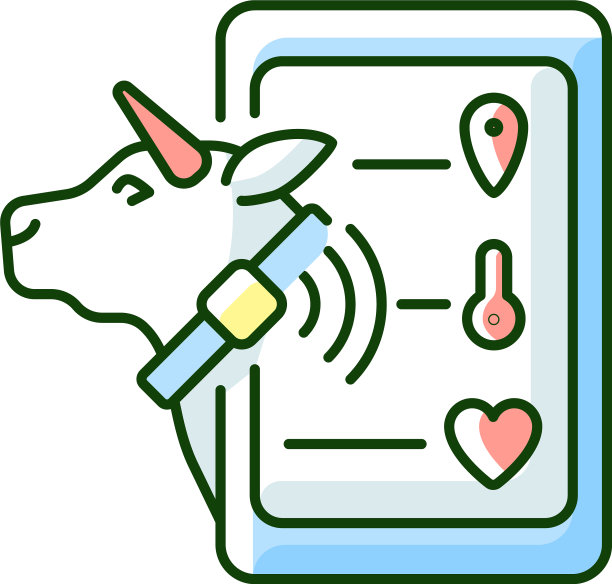 牲畜监测RGB彩色图标图片下载