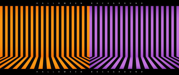 万圣节的背景。紫色和橙色抽象线条垂直设计工作室舞台室背景。产品展示与复制空间的显示。复古的风格。矢量插图。图片下载