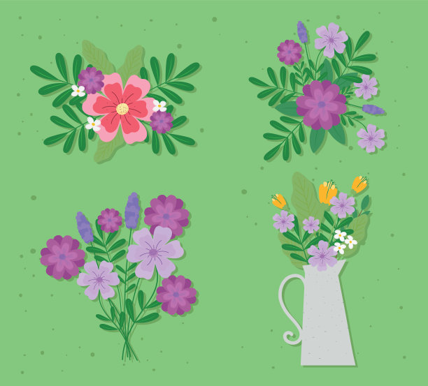 设置美丽的花卉装饰图片下载