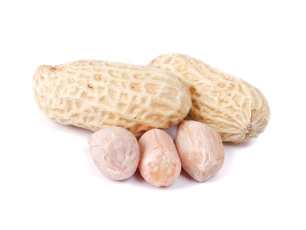 花生壳孤立在白色背景上图片下载