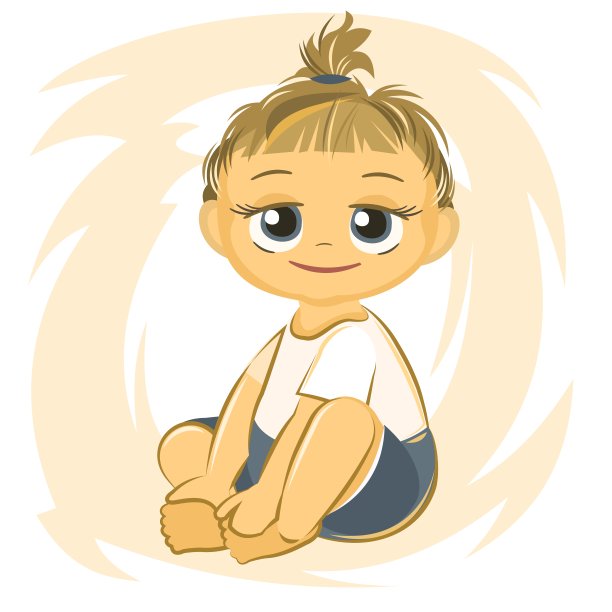 小的孩子。女孩。沉溺于玩。在白色背景上孤立的物体。欢快有趣。漫画平面风格。幼儿园的年龄。童年的向量。图片下载