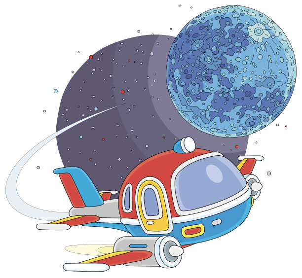 绕小行星飞行的宇宙飞船图片下载