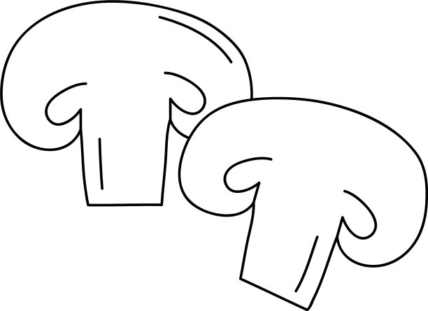 蘑菇切片图标线条风格图片下载