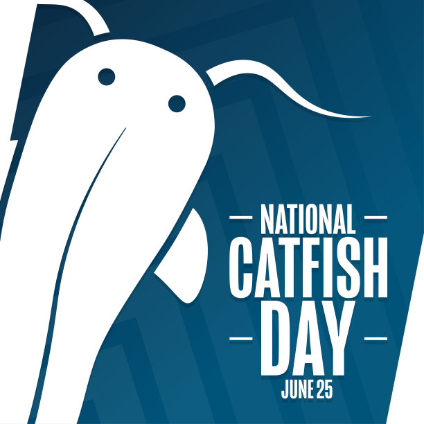 国家鲶鱼的一天。6月25日。节日的概念。模板的背景，旗帜，卡片，海报与文字题词。向量EPS10插图。图片下载