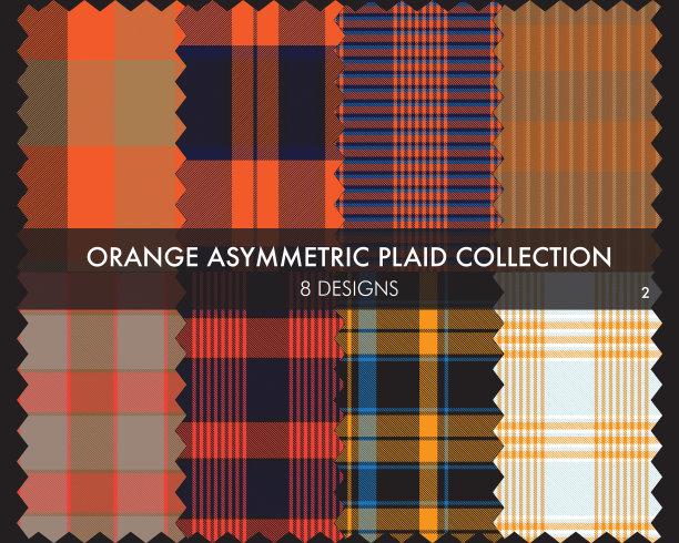 橙色不对称格子无缝图案图片下载