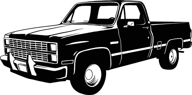 皮卡举起了1972年的肌肉车经典车图片下载