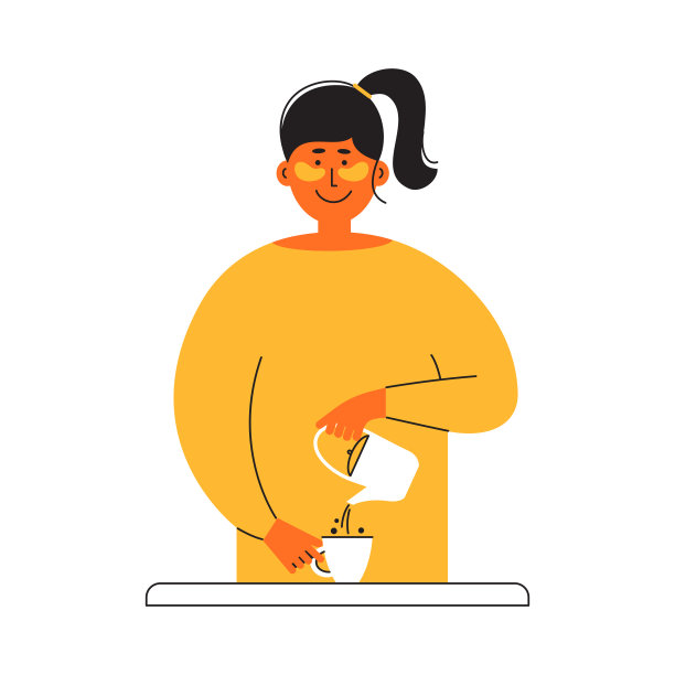 脸上有眼罩的年轻女子把正在冲泡的茶壶里的咖啡或茶倒进杯子里图片下载