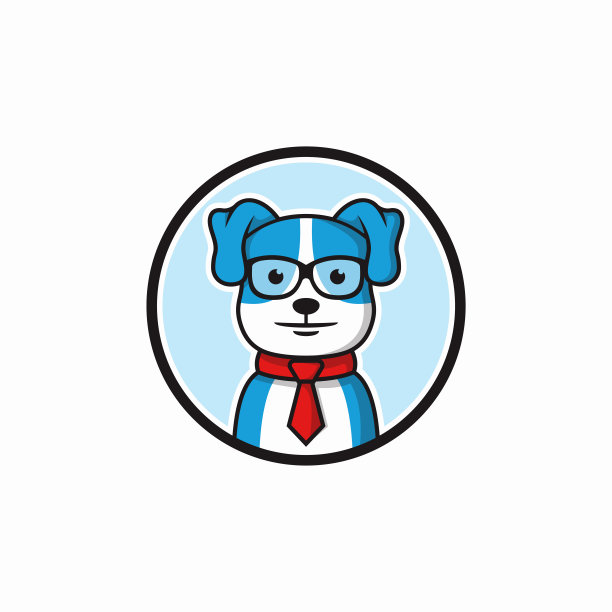 智能狗标识模板设计矢量图片下载