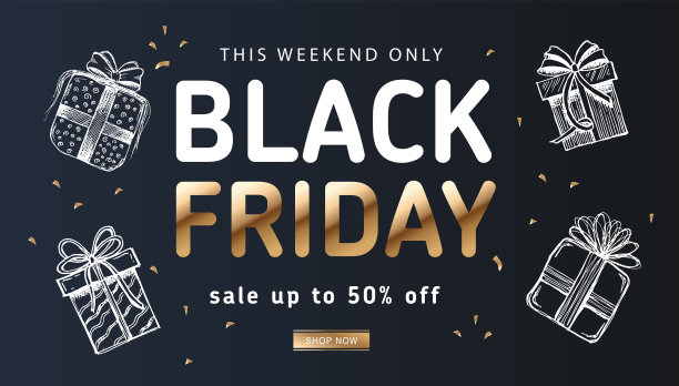 黑色星期五销售。礼品盒的涂鸦图标。向量。图片下载