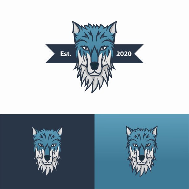 阿尔法狼标志模板设计图片下载