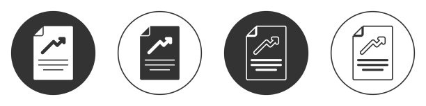 黑色文档与图形图表图标隔离图片下载