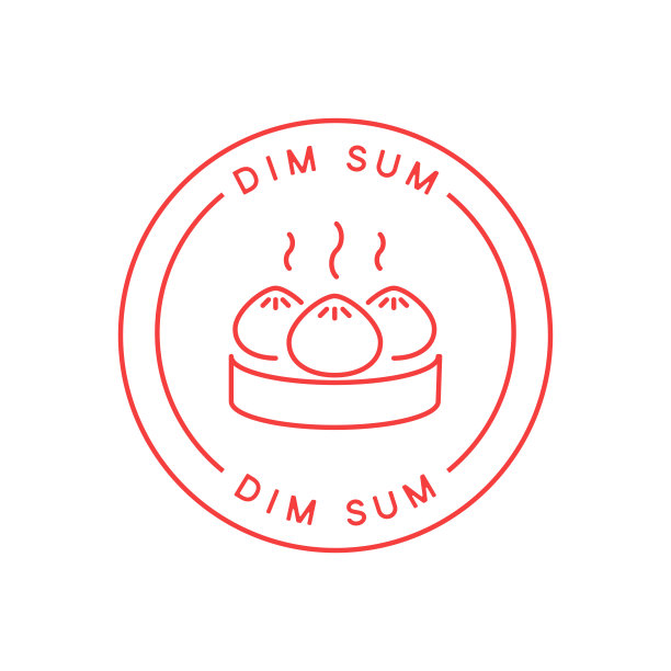 点心图标。亚洲食品标签，中国食品券图片下载