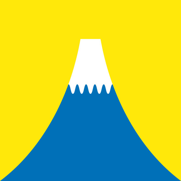 富士山插图与阳光照耀图片下载