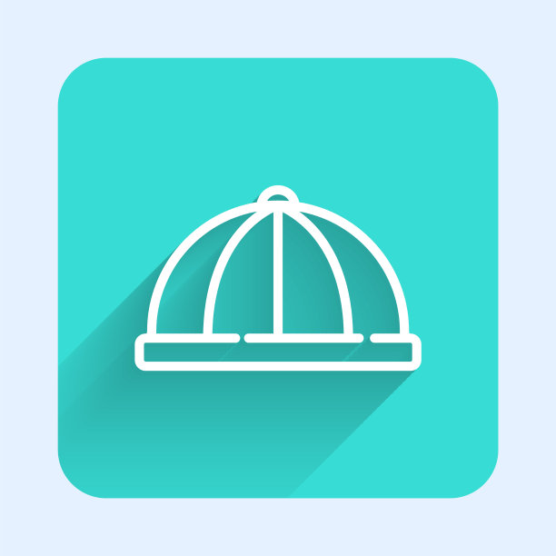 白线巴哈特图标孤立与长影子图片下载