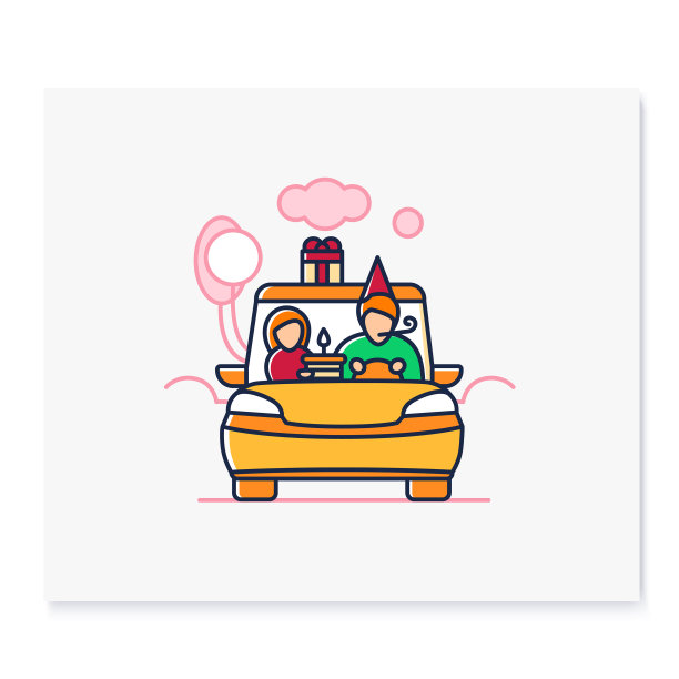 家庭公路旅行颜色图标图片下载