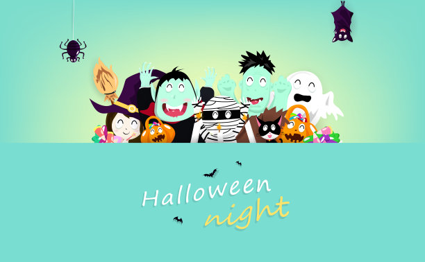 万圣节贺卡装饰快乐图片下载