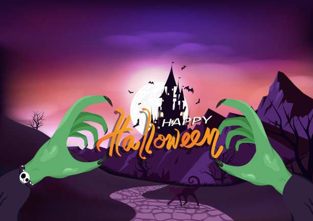 万圣节巫婆手帖请帖图片下载