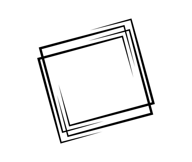 方形框架。几何抽象的正方形元素。矢量图图片下载