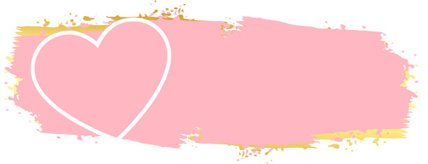 粉彩和金色情人节心形横幅图片下载
