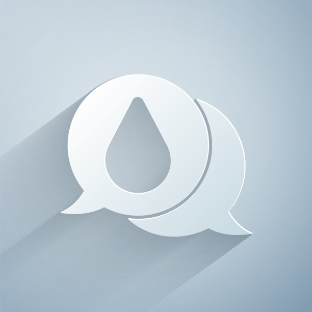 剪纸水滴图标孤立在灰色图片下载