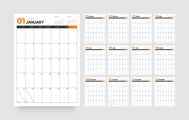 每月日历为2022年周开始图片下载