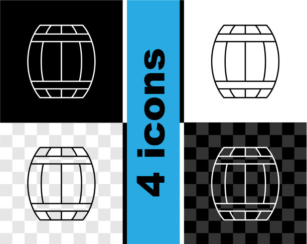 设定线，火药桶图标隔离在黑色上图片下载