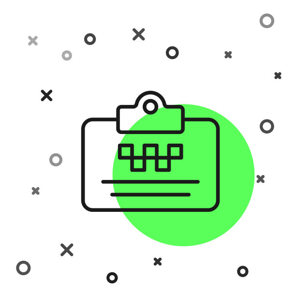 出租车驾驶执照黑线图标隔离上图片下载