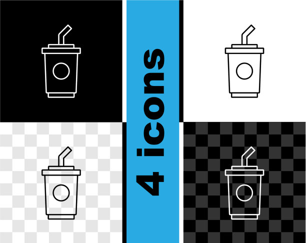 用吸管和水放置纸杯图片下载