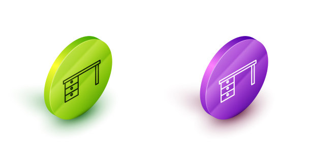 等距线办公桌图标孤立在白色图片下载