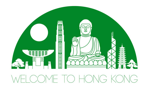 香港著名地标剪影字体图片下载