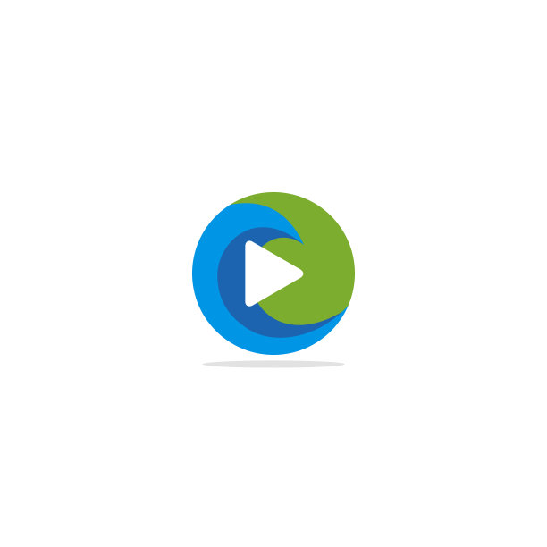 三角形波浪播放按钮logo图片下载