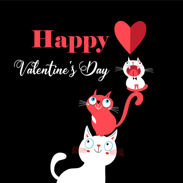 一只可爱的猫爱上了一颗心图片下载