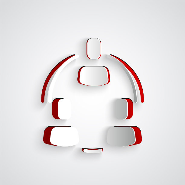 剪纸项目团队基地图标孤立在灰色图片下载