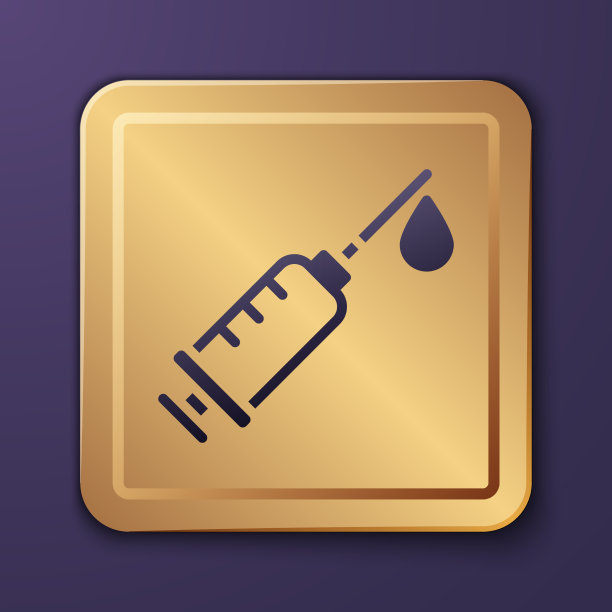 紫色注射器图标隔离在紫色背景上图片下载