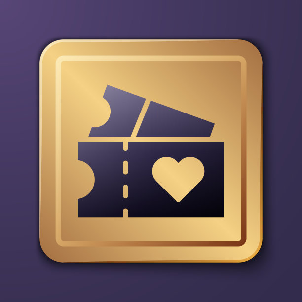 紫色的爱票上孤立的紫色图标图片下载