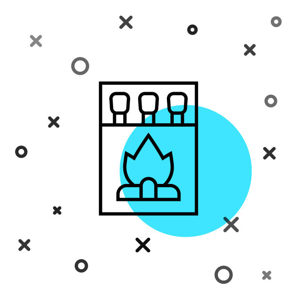 黑线打开火柴盒和火柴图标隔离图片下载