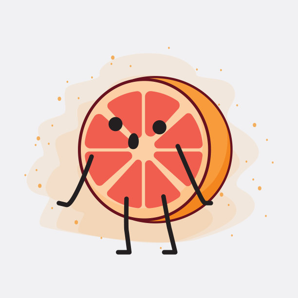 可爱的橙子柚子吉祥物人物图片下载